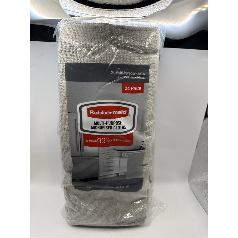 Rubbermaid‎ Microfiber Cloth Towels, 24 Pack, 14"x14", Non-Scratch